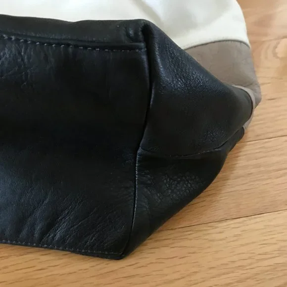 Gianni Notaro Made in Italy Leather Color Block Shoulder Bag - Picture 9 of 16